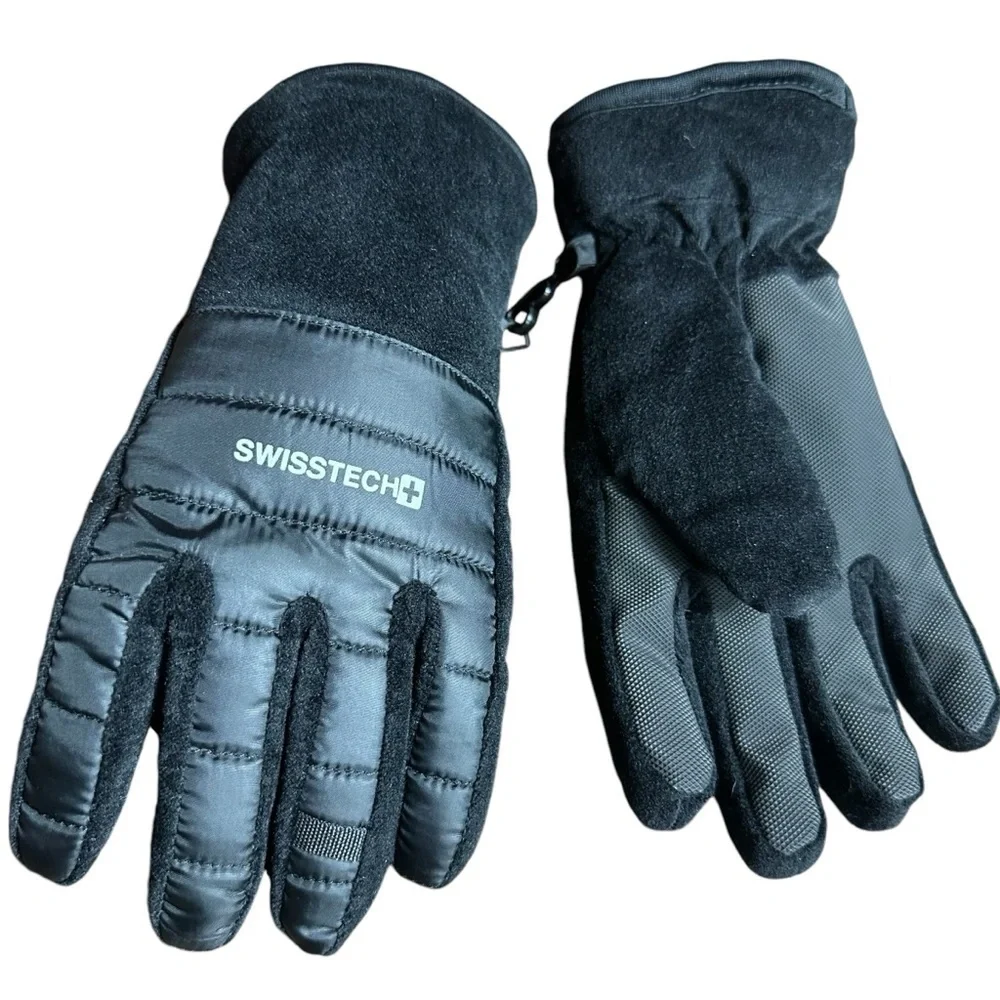 Swiss Tech Ultra Warm Outdoor Black Gloves, S/M
